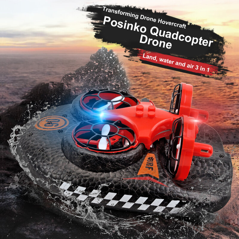 Posinko-Dron cuadricóptero 3 en 1 a control remoto, modelo de juguete, juguetes voladores remotos, regalos para niños, sin cámara