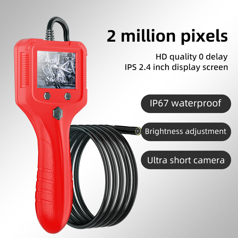 2.4 인치 IPS 스크린 내시경 카메라가 있는 휴대용 새로운 산업용 내시경, 자동 수리 에어컨 검사 6 led