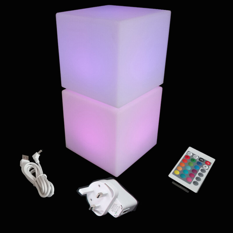 Skybesstech 16 Color Changing D10*H10cm LED Cube Glowing Indoor Mini Square Stool Waterproof IP54 Rechargeable Free Shipping 1pc