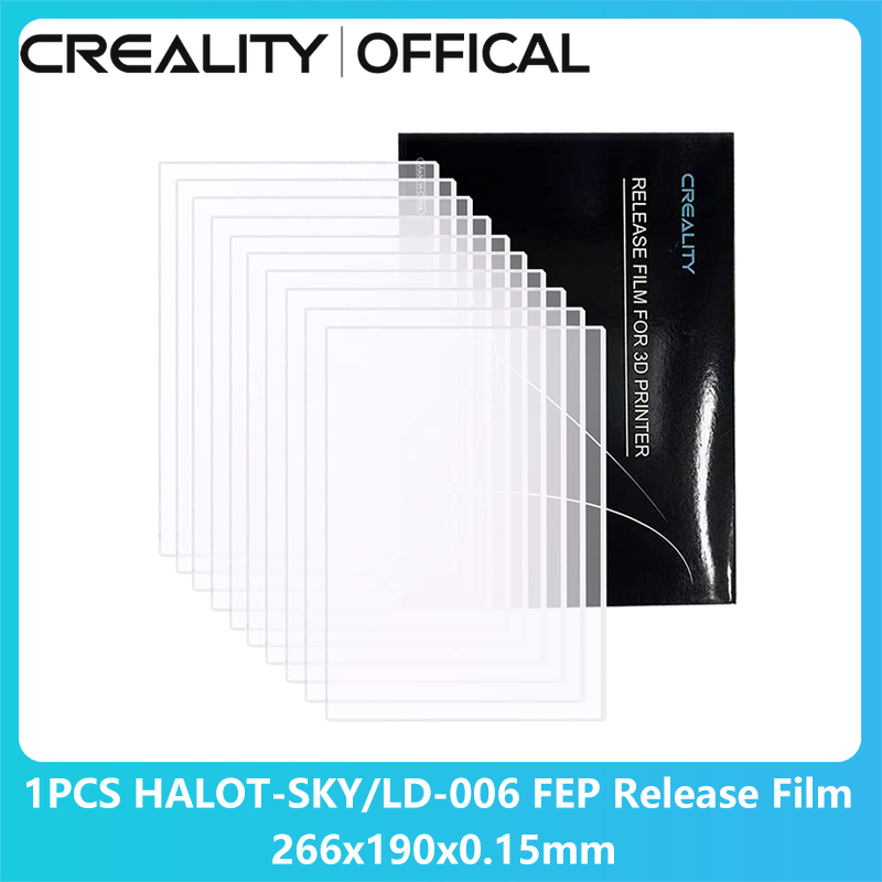 Creality Officiële 3D Printer Onderdelen HALOT-SKY/LD-006 Fep Release Film 1 Pcs 266 × 190 × 0.15Mm Warmte weerstand Voor HALOT-SKY/LD-006