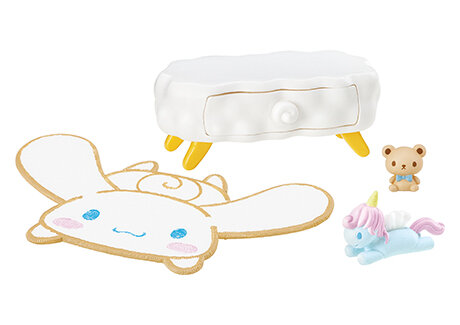 Japão RE-MENT sanrios cinnamorolls quarto canela cão tema móveis cápsula brinquedos gashapon crianças brinquedos