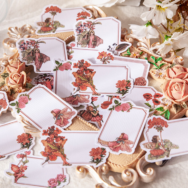 Kawaii DIY Sticker Flower Fairy Decoration Craft Album Journal Sticker  Water Textured Paper Stationery Sticker