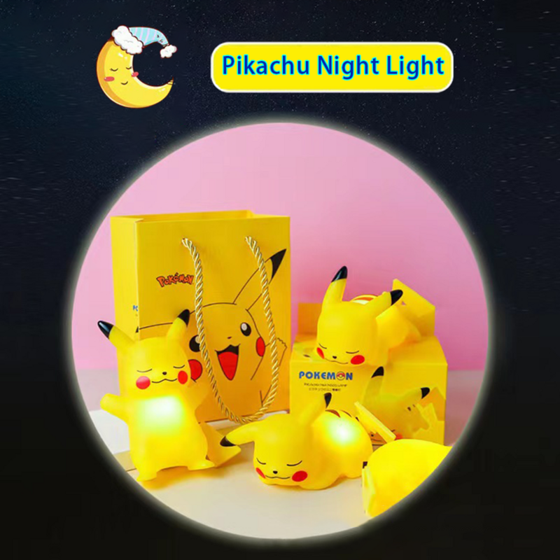 Pokemon Creative Design Kawaii Pikachu Night Light LED Bedside Lamp Bedroom Living Room Decoration Children's Toys Birthday Gift