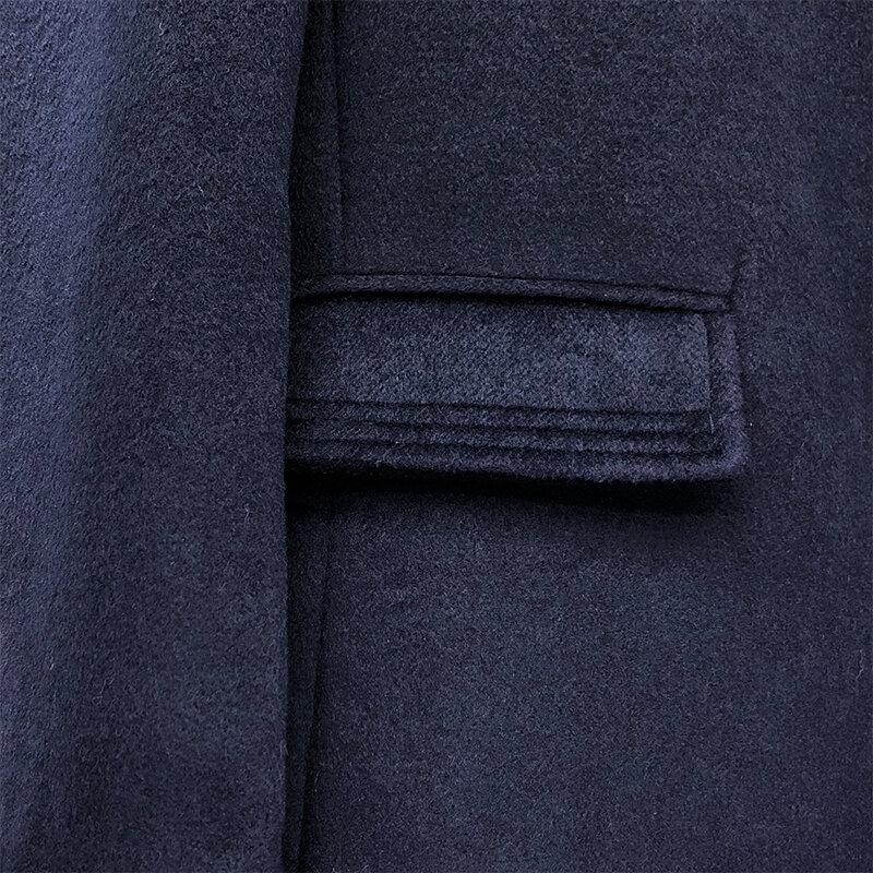 TB THOM-abrigo de mezcla de lana y cachemira para hombre, abrigo ajustado, cálido y suave, con botones en la espalda, diseño de hendidura, abrigos de alta calidad de marca a la moda