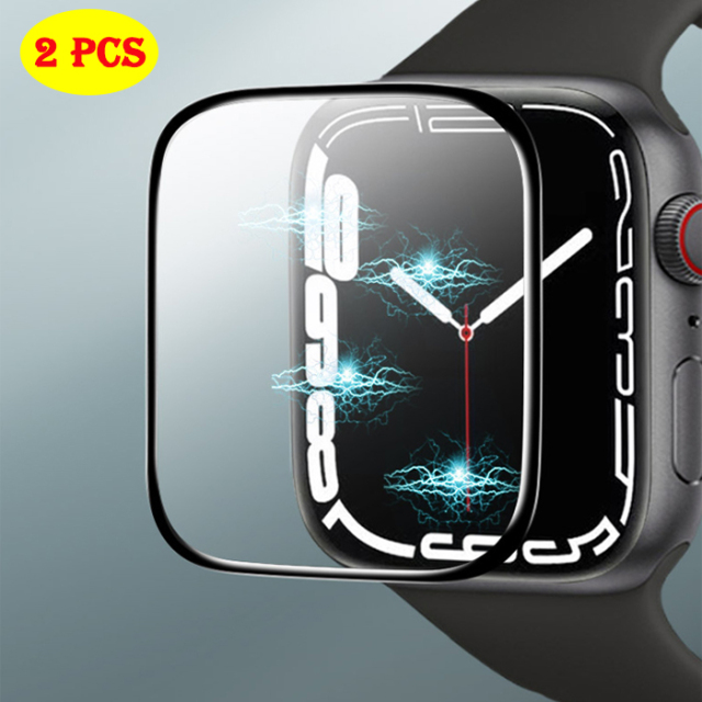 Protecteur d'écran pour bracelet Apple Watch, en verre trempé, 41mm 45mm 42mm 38mm, Film 3D, accessoires iwatch série 7 6 5 4 3 Se 40mm 44mm