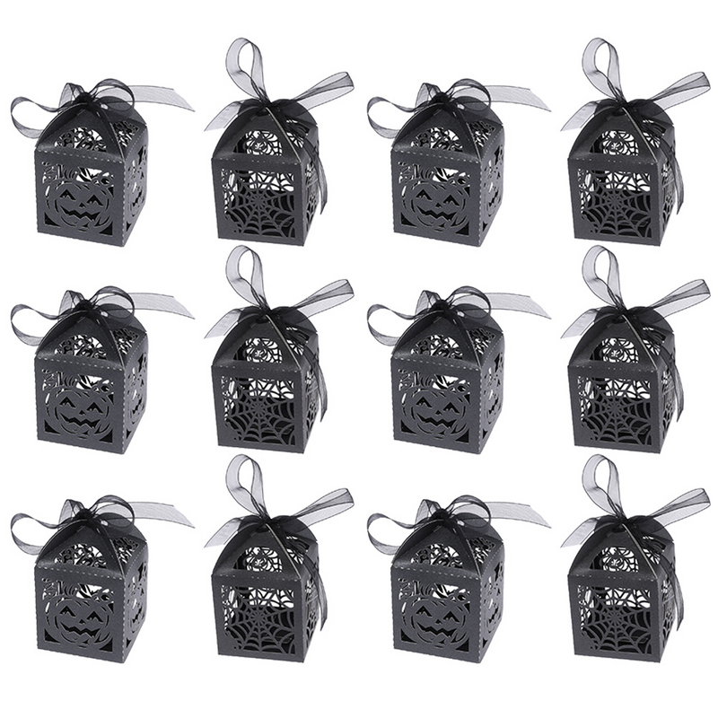 Scatole di caramelle scatole di immagazzinaggio per feste bomboniere bomboniere per bomboniere ornamenti sacchetti per imballaggio contenitori di carta nera per bambini