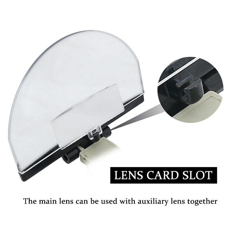 ヘッド装着拡大鏡2x 3.5x 4.5x 5.5x大型レンズ拡大鏡、照明スタンプ用LED付き