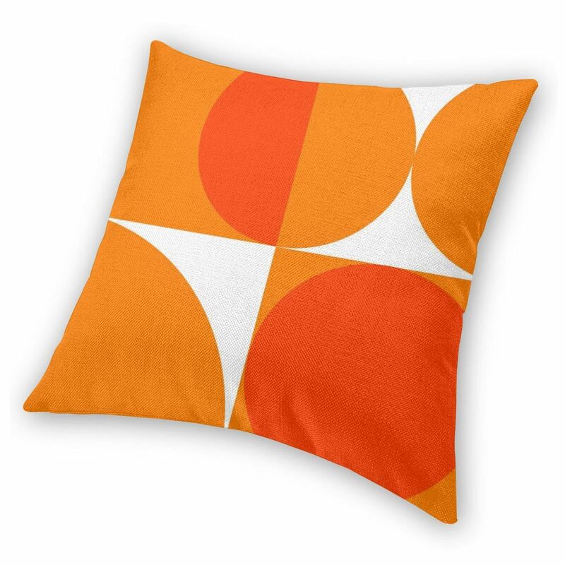 Bauhaus-funda de cojín cuadrada naranja, cómoda, de poliéster, para el hogar, dormitorio y coche