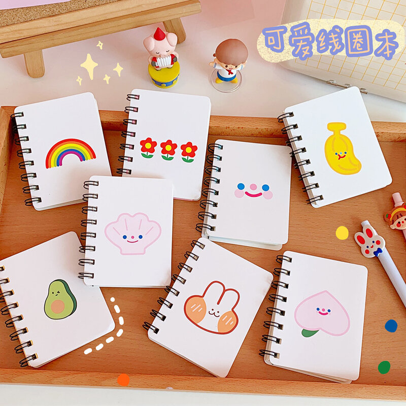 Koreański Cartoon Anime słodki Ins wiatr niedźwiedź Bunny Coil Student przenośny notatnik podręcznik Mini Journal Planner zdzieralny papiernicze