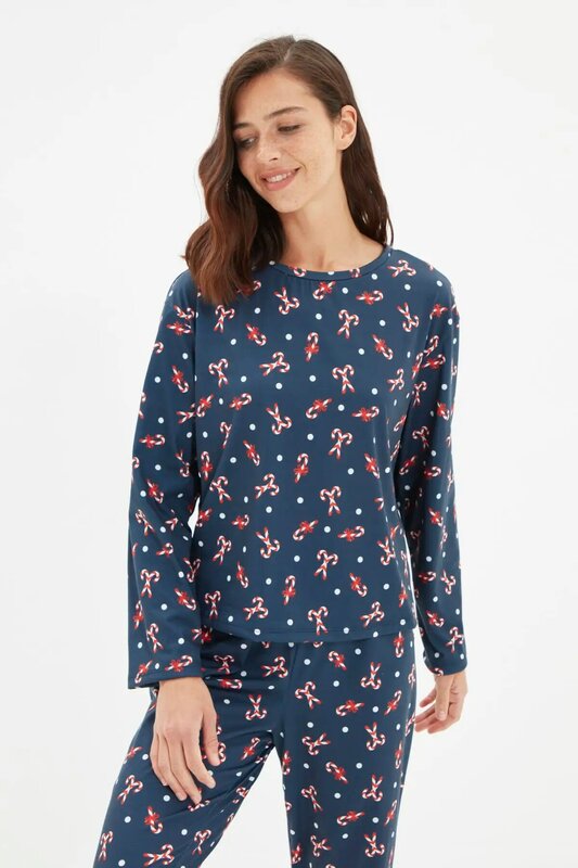 Trendyol Christmas Knitting Themed Pajamas set THMAW22PT1014