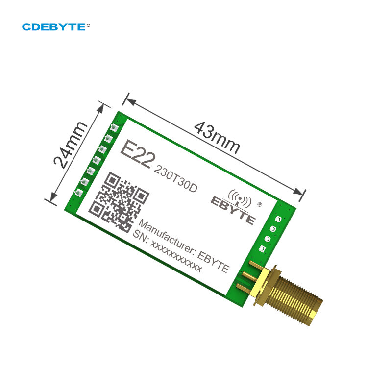 Cdeyte SX1262 لورا اللاسلكية RF وحدة 230MHz 30dBm منخفضة الطاقة E22-230T30D طويلة المدى 10 كجم UART تردد الراديو رقاقة المنزل الذكي