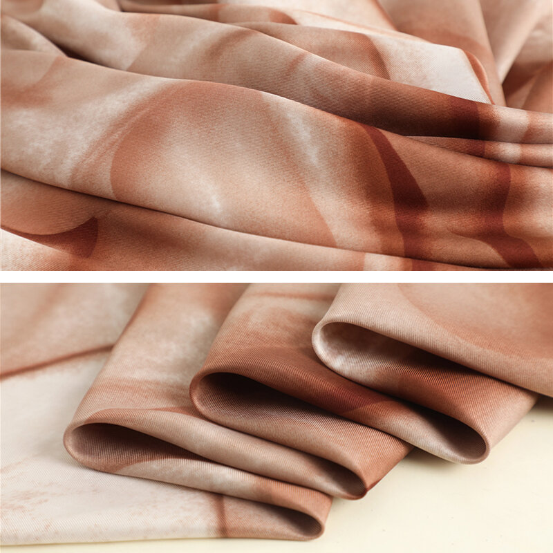 Foulard carré en soie sergé imprimé 90cm pour femmes, châle élégant, bandeau musulman, Foulard doux d'été, plage