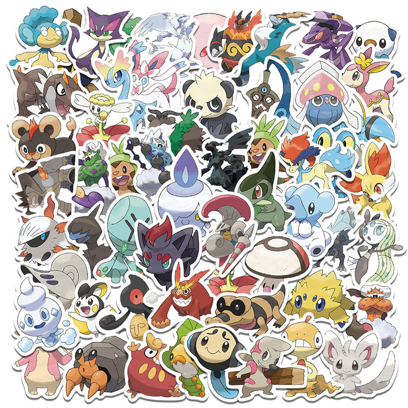 10/30/50Pcs Kawaii Pokemon สติกเกอร์อะนิเมะ Pikachu Decals กระเป๋าเดินทางแล็ปท็อปสเก็ตบอร์ดโทรศัพท์รถจักรยานยนต์รถสติกเกอร์การ์ตูนของเล่นเด็ก