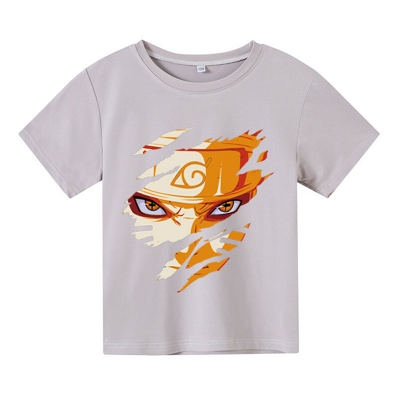 Odzież dla dzieci t-shirty Narutoes t-shirty dla dzieci kreskówki Kawaii moda topy Anime Tees chłopiec z krótkim rękawem dla dziewczyny koszulki stroje