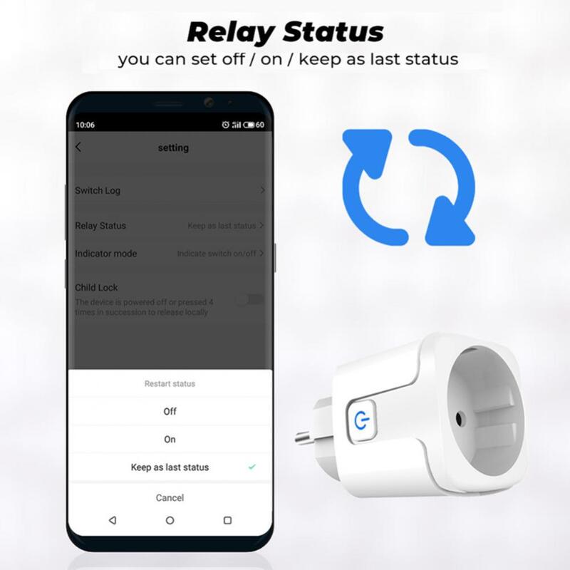 Tuya Zigbee Smart Plug 20A/16A EU Smart Socket dengan Monitor Daya Fungsi Waktu Kontrol Suara Melalui Alexa Google Home Yandex