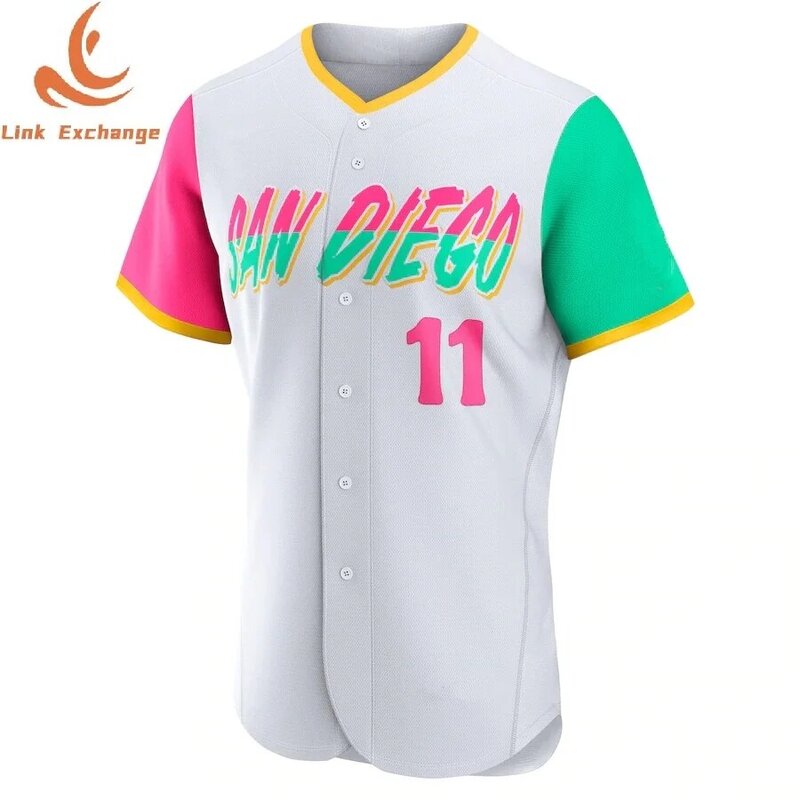 2022 뉴 San Diego Padres 남성 여성 청소년 키즈 야구 저지, Fernando Tatis Jr. 스티치 티셔츠