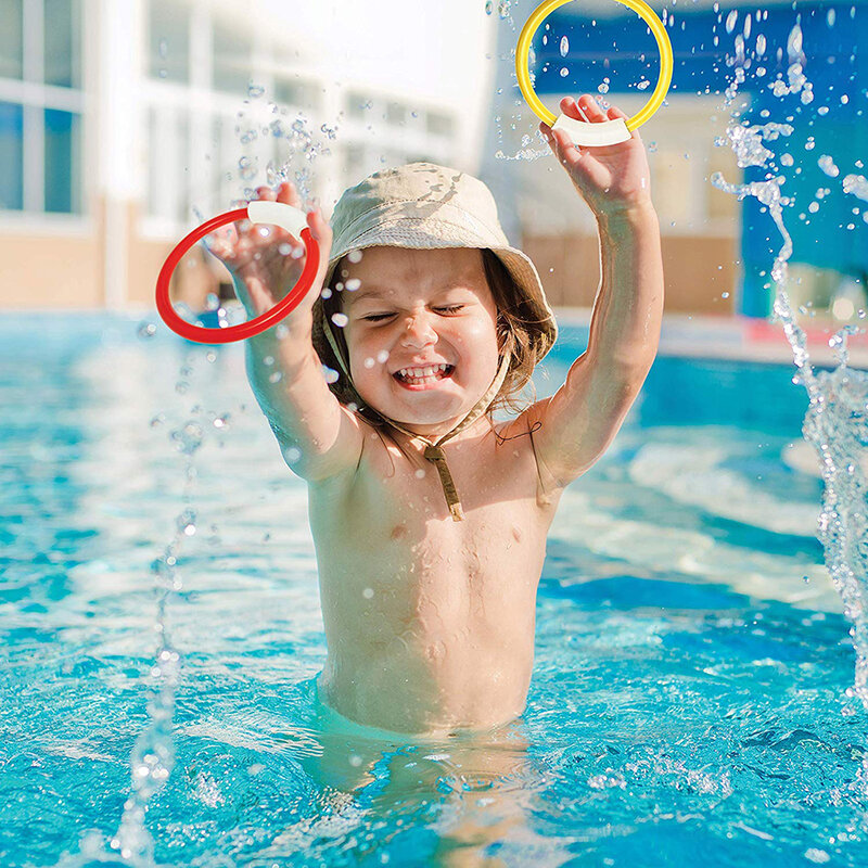 Jogo de mergulho brinquedos conjunto piscina jogando brinquedo mergulho nadar rocket anéis círculo subaquático crianças verão presente praia piscina acessórios