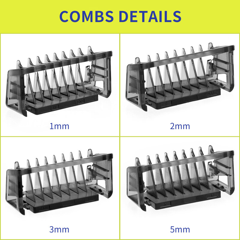 YINKE Guide Comb Set per Philips One Blade Pro Qp2520 Qp2530 Qp2620 Qp6510 Qp6520 Kit di ricambio per protezione rasoio elettrico