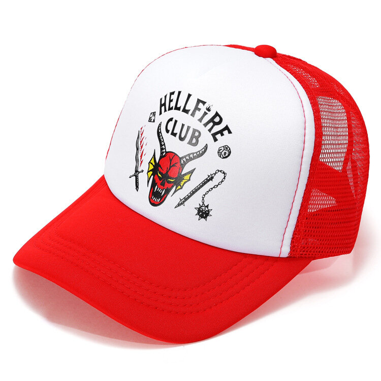 Dziwne rzeczy sezon 4 Cosplay kapelusz Hellfire Club Dustin regulowana czapka z daszkiem kapelusz przeciwsłoneczny odzież akcesoria