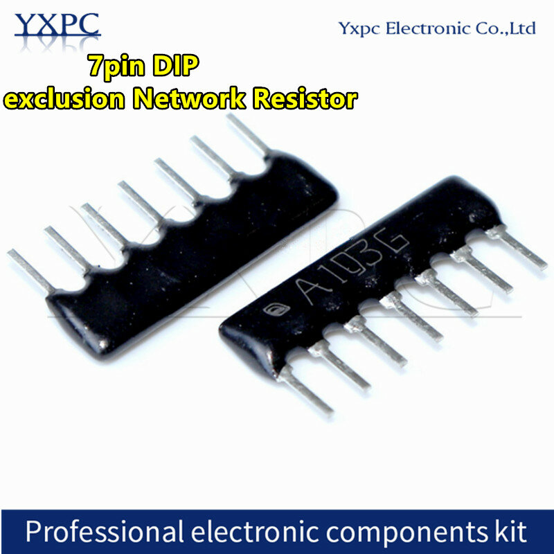 20pcs 7pin DIP exclusion Network Resistor array 470R 1K 2.2K 3.3K 4.7K 5.1K 6.8K 10K 33K 47K 100K A 471J 102J 222J 332J 472J