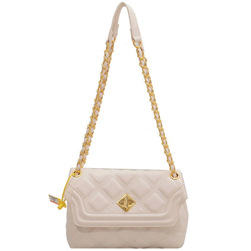 Новая высококачественная Роскошная брендовая Золотая большая сумка на цепочке с заклепками, маленькая квадратная сумка на плечо, модная же...