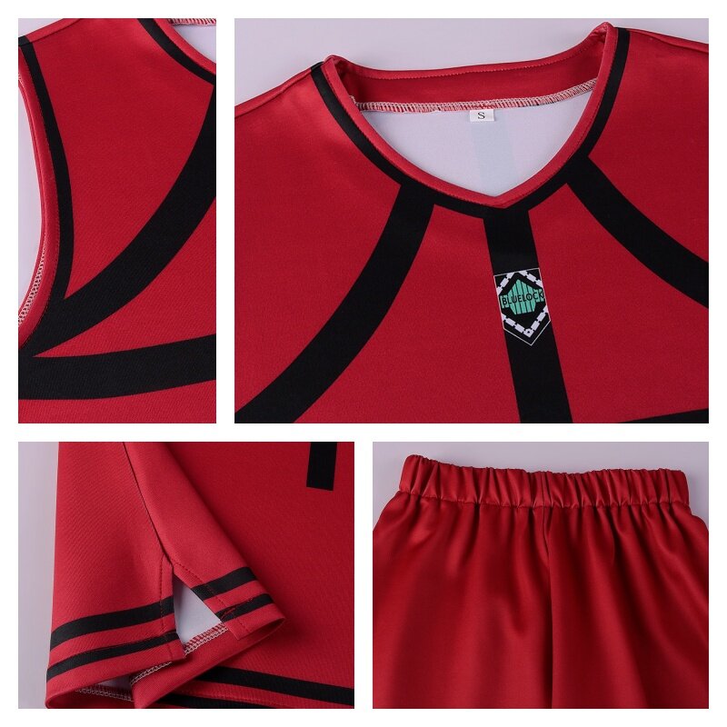 Perruque de Costume de Cosplay, maillot de Football rouge NO.1, vêtements de sport pour femmes et hommes