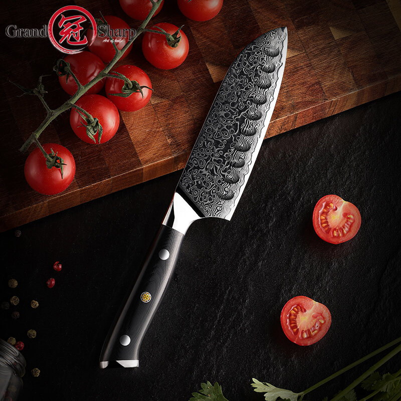 Santoku Messer 5 Zoll AUS-10 japanischen Damaskus Stahl Küchenmesser 67 Schichten High Carbon Edelstahl Koch Koch werkzeuge scharf