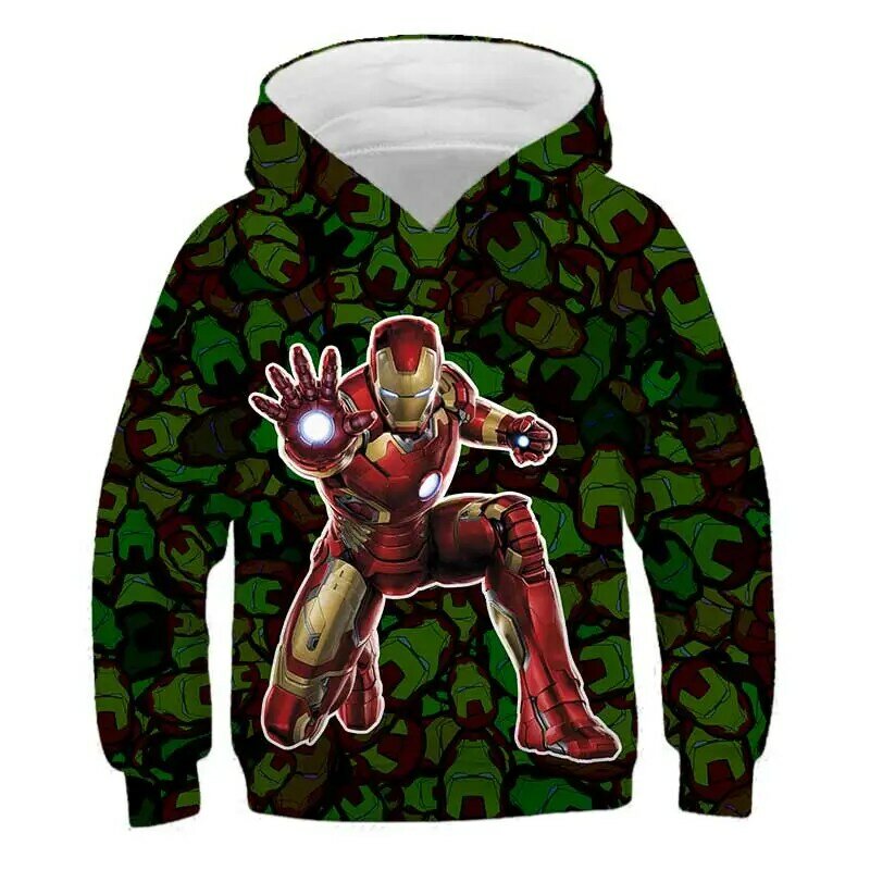 Sudadera con capucha de Marvel para niño, suéter con estampado de Spiderman, Superhéroes, Ironman, Hulk, de 3 a 14 años
