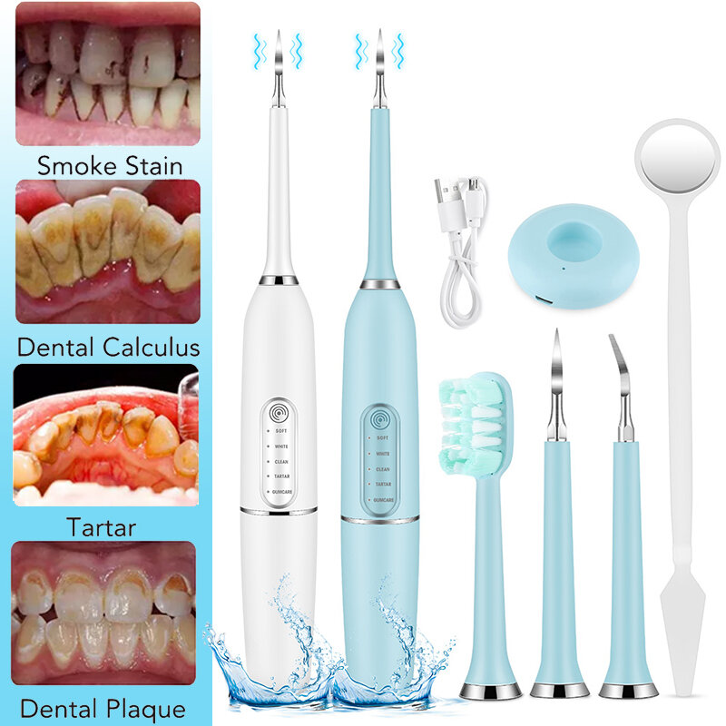 Raspador Dental eléctrico sónico, herramienta de Limpieza de dientes portátil, eliminador de cálculo Ultra sónico, Odontología Dental