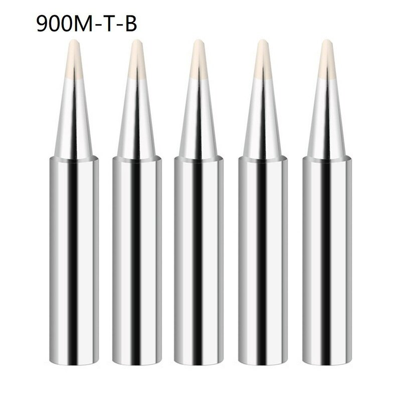 5Pcs 900M-T Copper Soldering Iron Tips Welding Solder Tools Lead-Free Welding Tips HeadB/T/IS/K/1C/2C/3C/4C/0.8D/1.6D/2.4D/3.2D