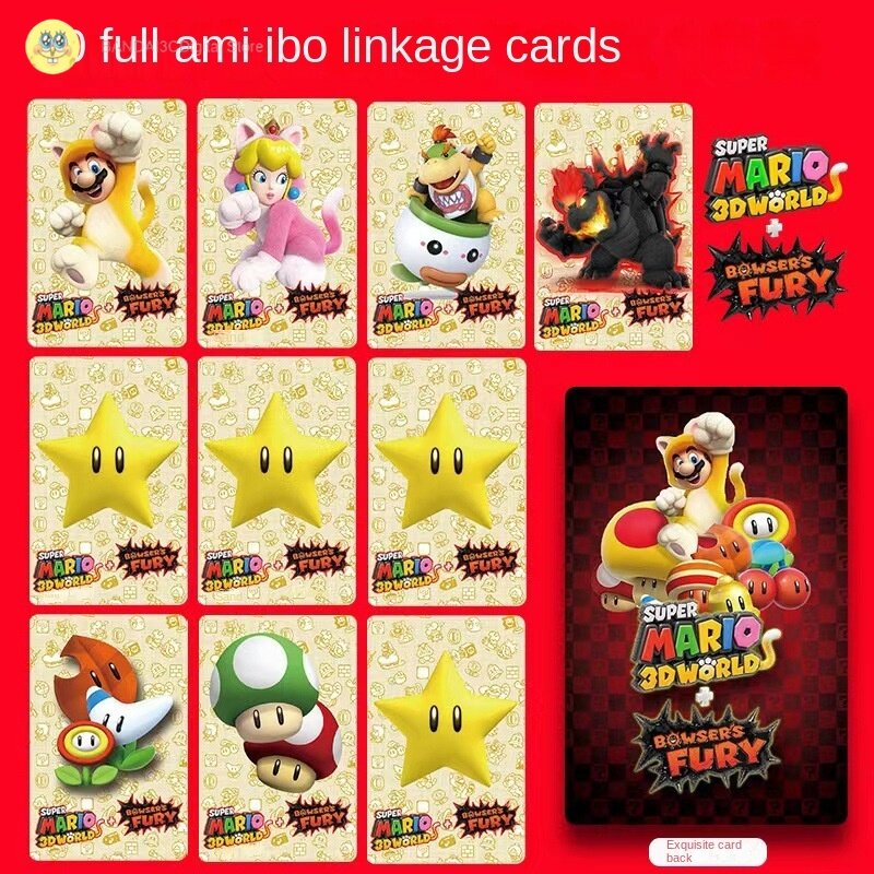 Mario 3D World Switch Amiibo Kakuba Rage 3D World Linkage NFC Card 25PCs Maliou