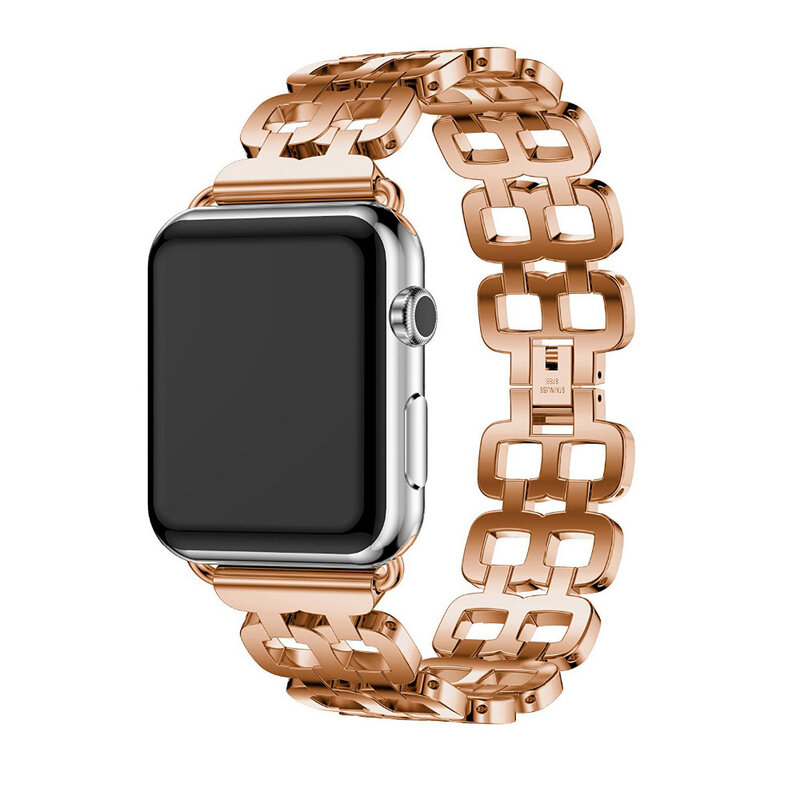 Pulsera de eslabones para Apple watch, correa de acero inoxidable para iwatch serie 7, 45mm, 41mm, 44mm, 40mm, 42mm, 38mm, 6/5/4/3/2
