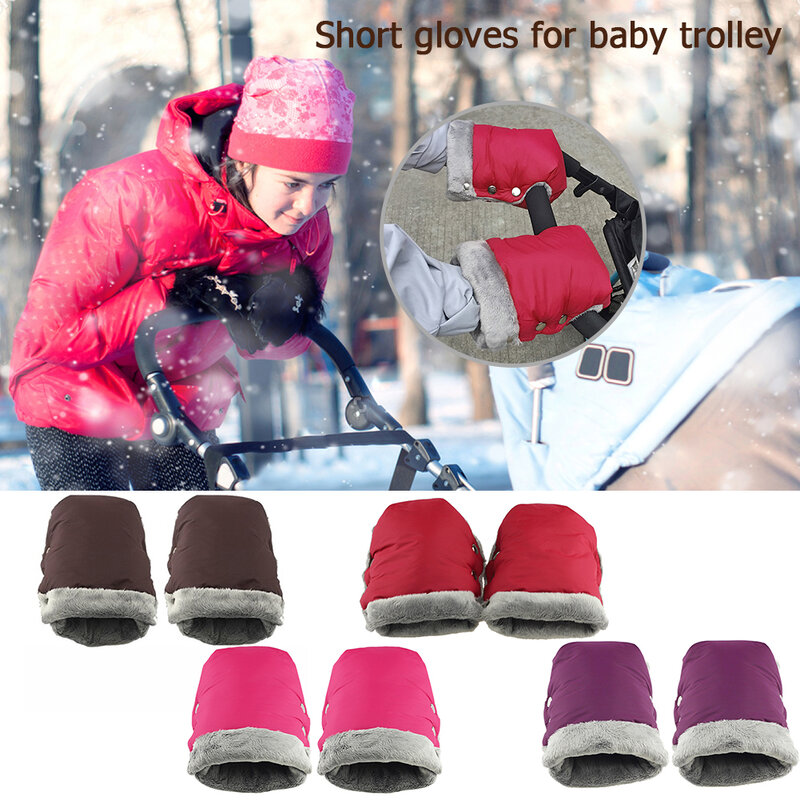 Luvas quentes para carrinho de bebê, 2 peças, luvas à prova d'água, acessório de carrinho, luvas quentes para o inverno, protetor de mão