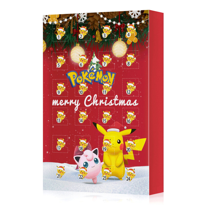 Terbaru 2022 24 Buah Set Tokoh Pokemon Natal Advent Kalender Hadiah Kawaii Pikachu Anime Figural Aksi PVC Model Mainan Anak