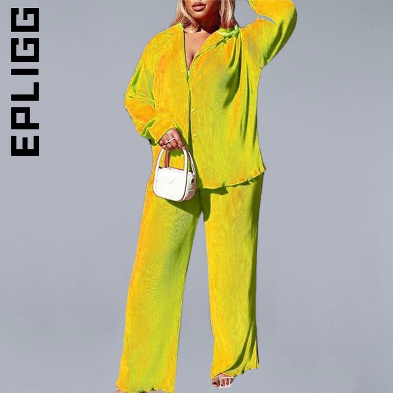 Epligg-따뜻한 여성의 부드러운 긴 바지 2 피스/세트, 섹시한 슬림 겨울 운동복 2021