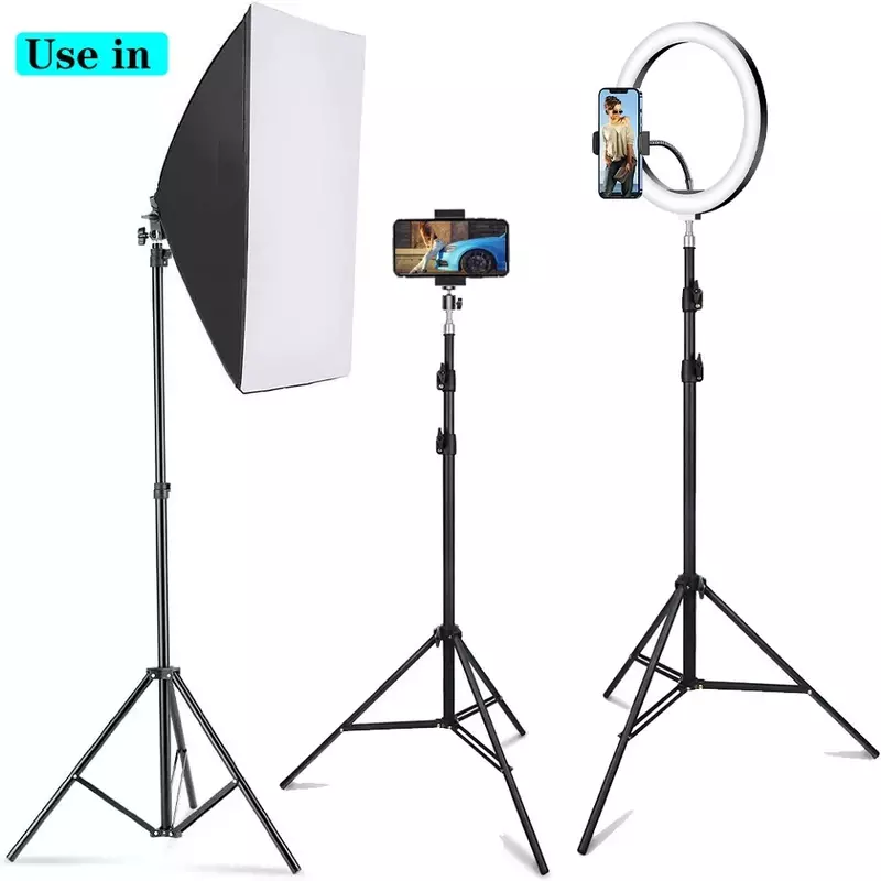 Photographic Lighting Stand Fill Light Stand Adjustable Tripod Suit For Ring Light With 1/4 Screw Ring Lamp Softbox Ringlight