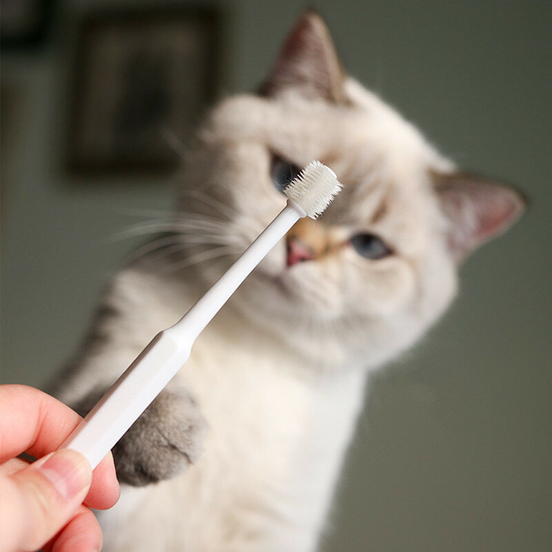 Pet escova de dentes 360 graus oral care cão gato super macio silicone remover mau hálito tártaro pet limpeza supplie