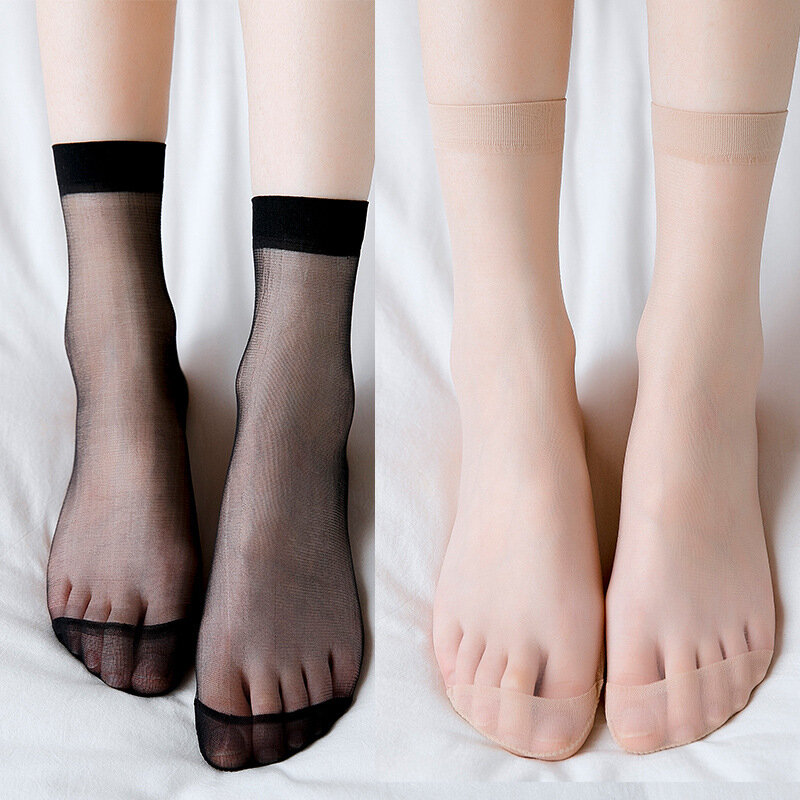 ฤดูร้อนเซ็กซี่ Ultrathin ใสถุงเท้าผ้าไหมคริสตัลสำหรับสตรีไนลอนสั้นถุงเท้าผู้หญิงถุงเท้าหญิง ...
