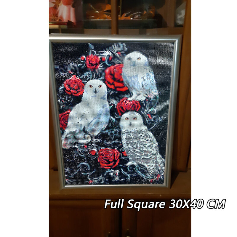 EverShine Diamond Painting Owl Animal Mosaic Art Full Square Drill New Arrival 2023 Diamond Embroidery Black Red Rose Kits