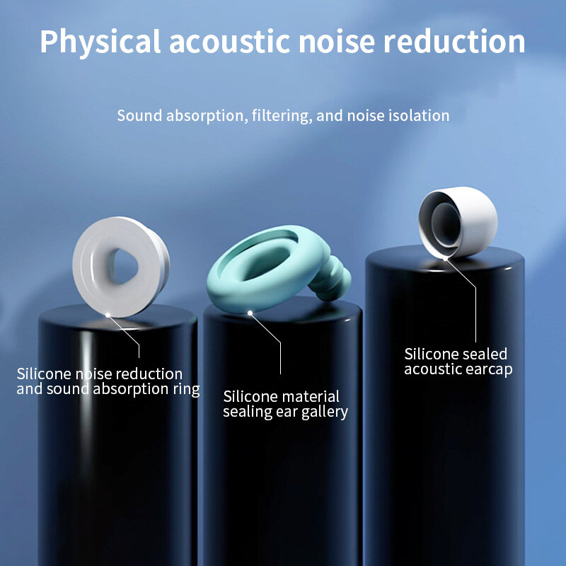 Nieuwe Siliconen Oordopje Sleep Noise Oor Plug Canceling Ruisonderdrukking Geluidsdichte Anti Sonre Zachte Trage Rebound Bescherming Oren Schuim