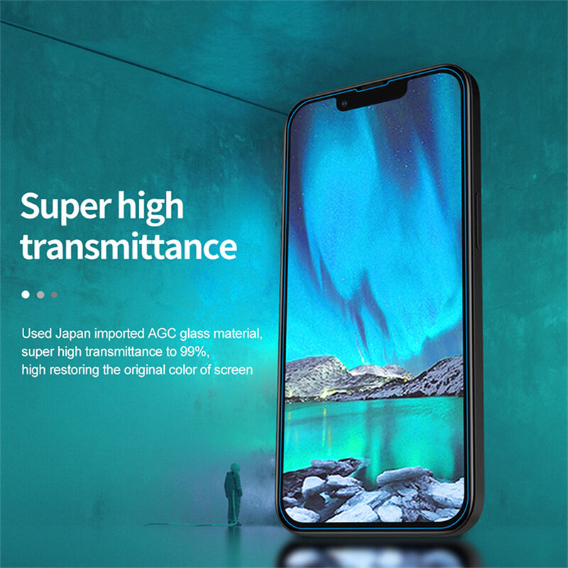 4 pçs vidro temperado para iphone 11 12 13 pro xs max protetor de tela para iphone x xr 6 7 8 plus hd anti-gota proteger filme de vidro