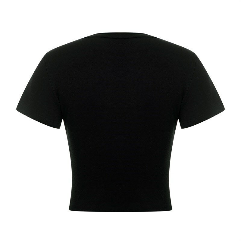 T-shirt à manches courtes et col rond pour femme, vêtement gothique, rétro, ample, hipster de rue, Y2K, été, 2023