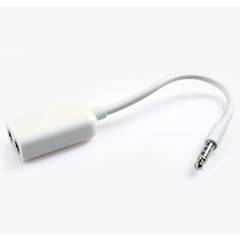 10-100pcs White/Black 3.5mm One In 2 Couples Audio Line Earbud Headset Headphone Earphone Splitter For Smartphone
