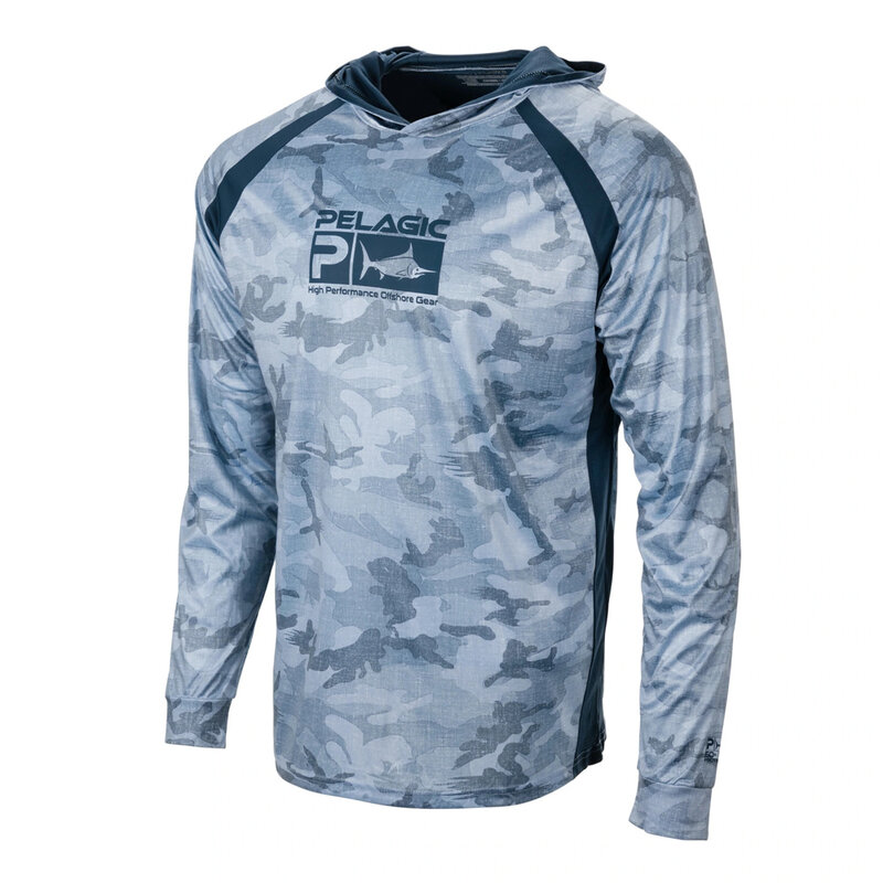 Pelagic Gear camisa de manga larga de pesca para hombre, ropa UV, abrigo con capucha, protección solar, transpirable, antimosquitos, camisas finas de pesca