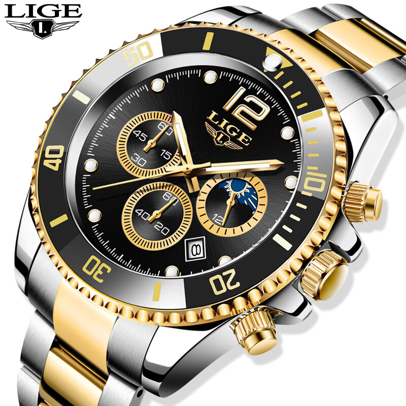 LIGE Casual Sport Uhren für Männer Top Luxus Military Datum Armbanduhr Mann Uhr Mode Chronograph Armbanduhr