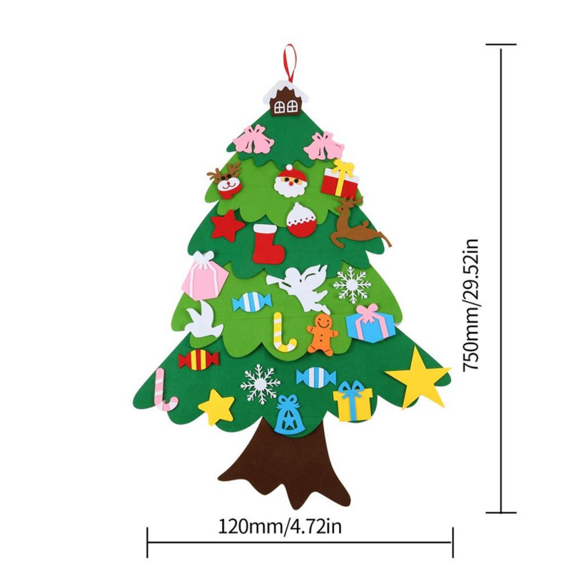 Decoración navideña para niños, adornos de árbol de Navidad de tela de fieltro tridimensional hechos a mano Diy para el hogar, regalos de Año Nuevo 2021