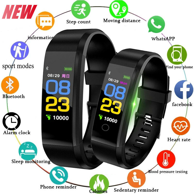 Dla Xiaomi 115Plus inteligentny zegarek mężczyźni ciśnienie krwi wodoodporny Smartwatch kobiety pulsometr Fitpro Tracker zegarek sportowy