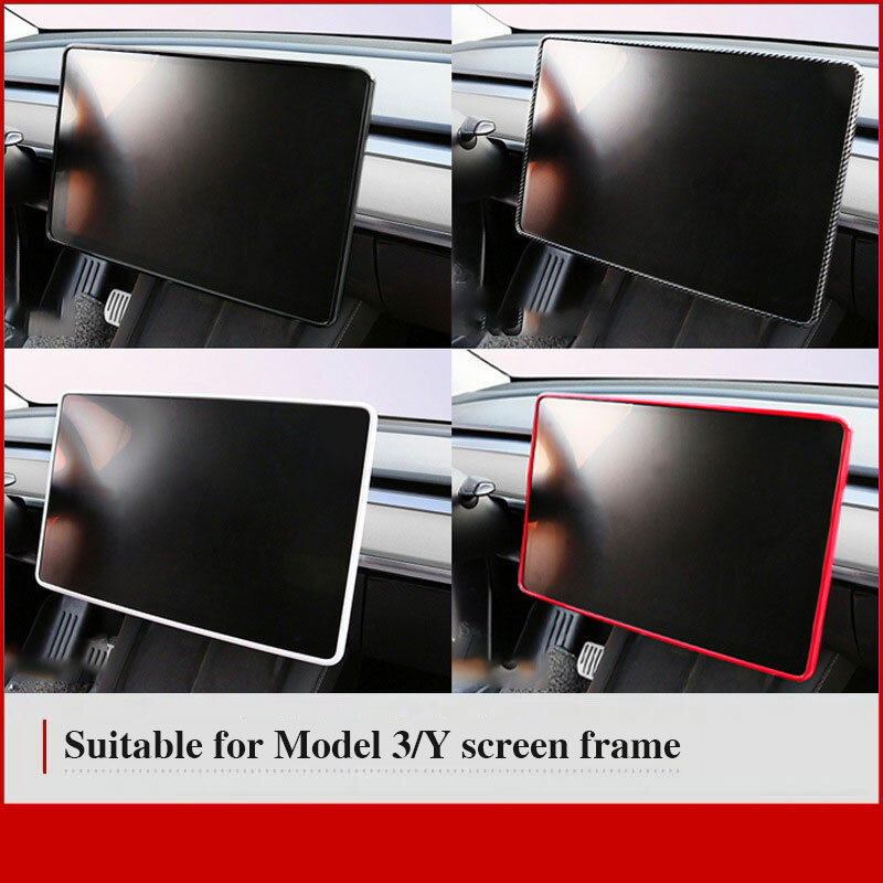 테슬라 모델 3/Y 센터 컨트롤 터치 스크린 네비게이션 프로텍터 케이스 HD 필름 강화 유리 보호 필름 스티커 프레임