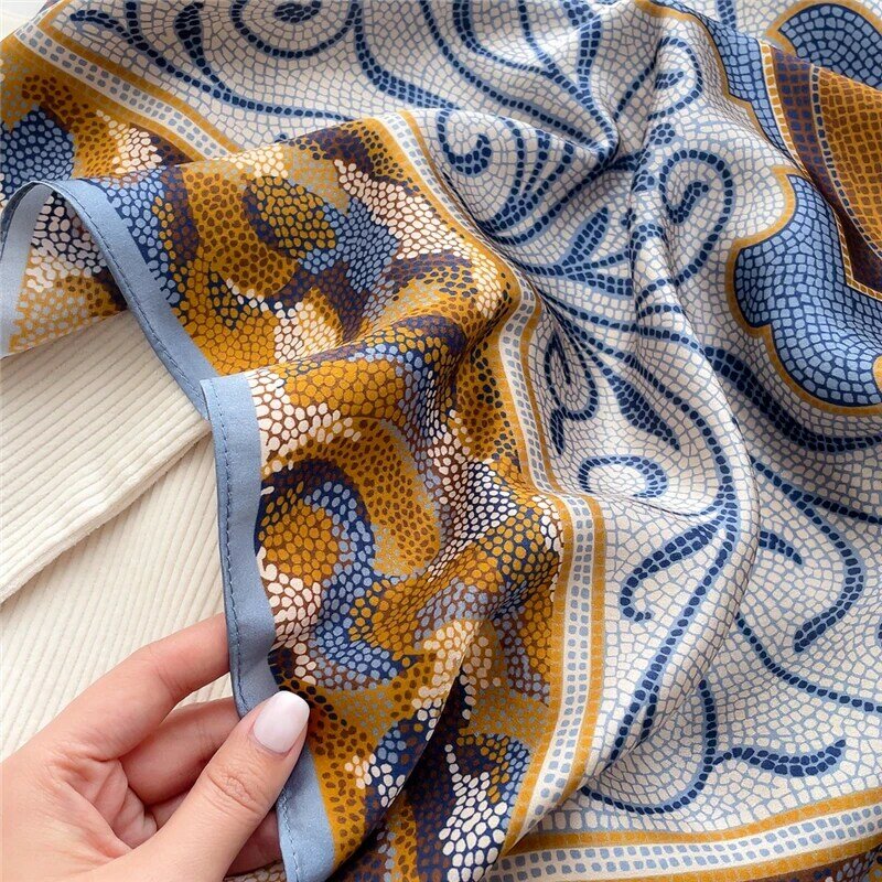 Luxo 100% real lenço de seda squre moda feminina design neckerchief xale fita de cabelo bandana senhoras pescoço gravata pulso envoltório bandana