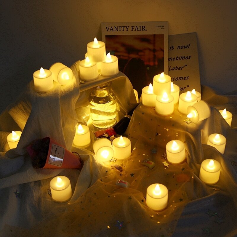 1 Chiếc Lãng Mạn Đèn LED Nhiều Màu Flameless Đèn Ánh Sáng Cưới Sinh Nhật Trang Trí Sinh Nhật Lễ Tình Nhân